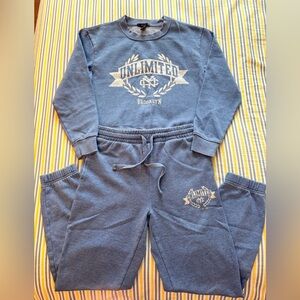 Forever 21 Blue Graphics Jogger Set
